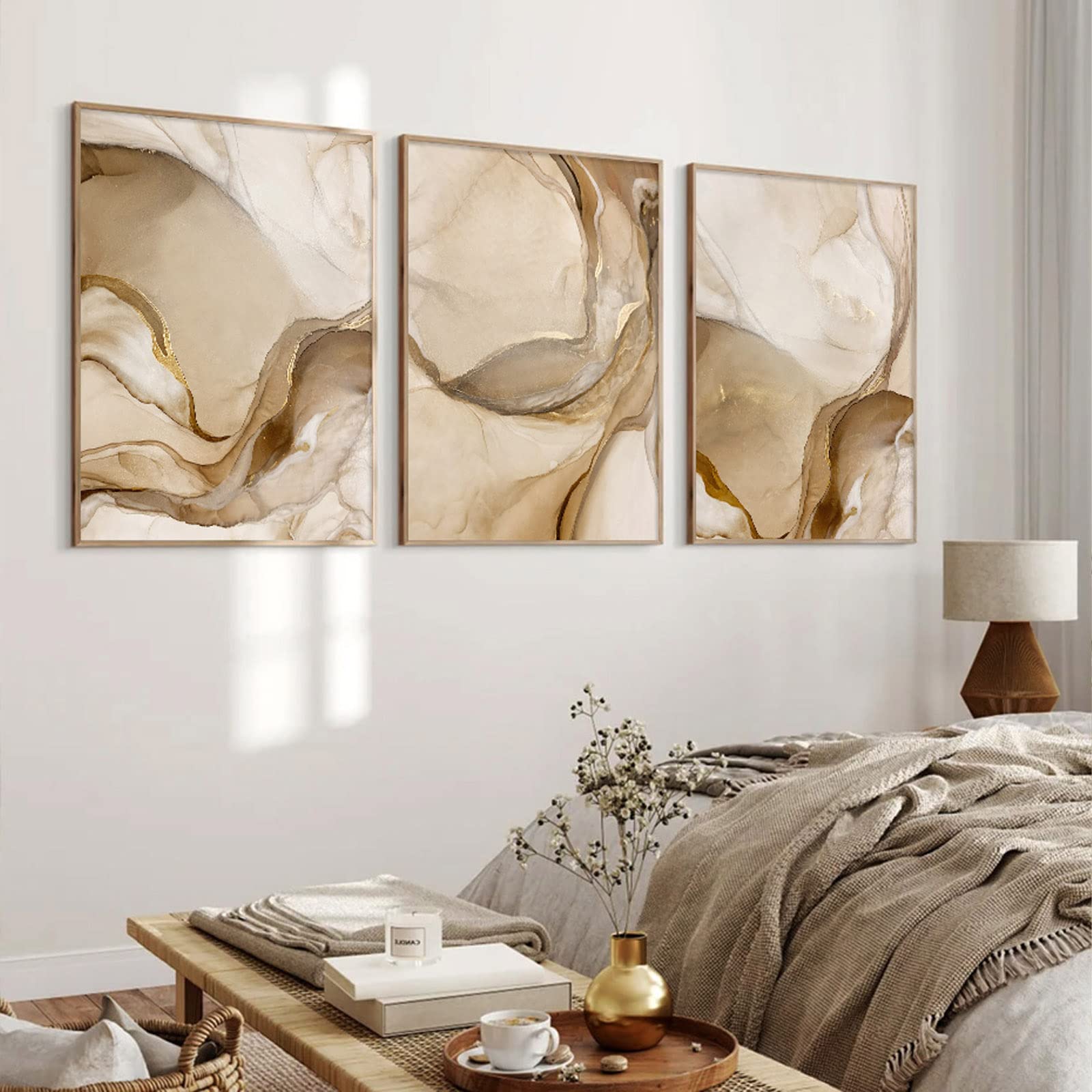 Abstract Marble Canvas Wall Art Modern Abstract Marble Art Prints Brown and  Gold Marble Wall Art Marble Pictures Wall Decor Beige Marble Poster Canvas 